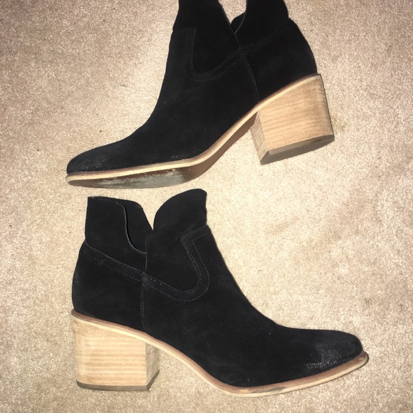 BP Nordstrom Black Suede Ankle Booties, sz 11 - Picture 1 of 6